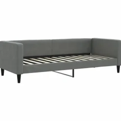 Bedden & Accessoires*vidaXL Slaapbank met matras 80x200 cm stof Donkergrijs