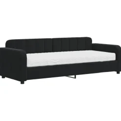 Bedden & Accessoires*vidaXL Slaapbank met matras 80x200 cm fluweel Zwart