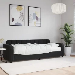 Bedden & Accessoires*vidaXL Slaapbank met matras 80x200 cm fluweel Zwart