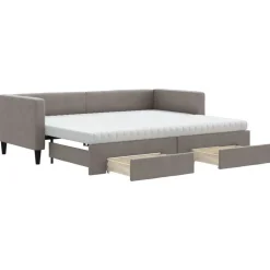 Slaapbank met onderschuifbed en lades 80x200 cm stof>vidaXL