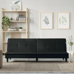 Banken*vidaXL Slaapbank stof Zwart