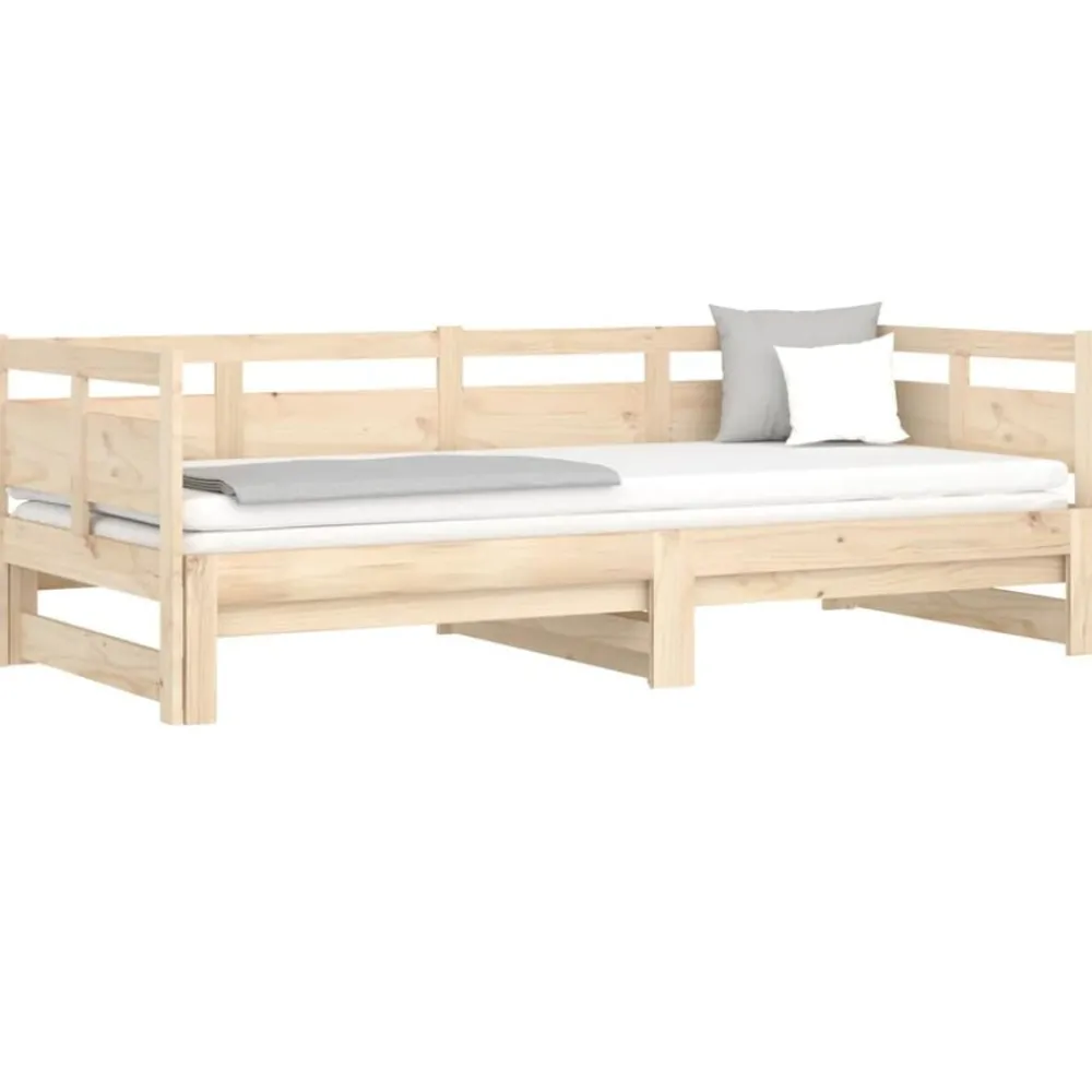 Slaapbank uitschuifbaar massief grenenhout 2x(90x200) cm>vidaXL
