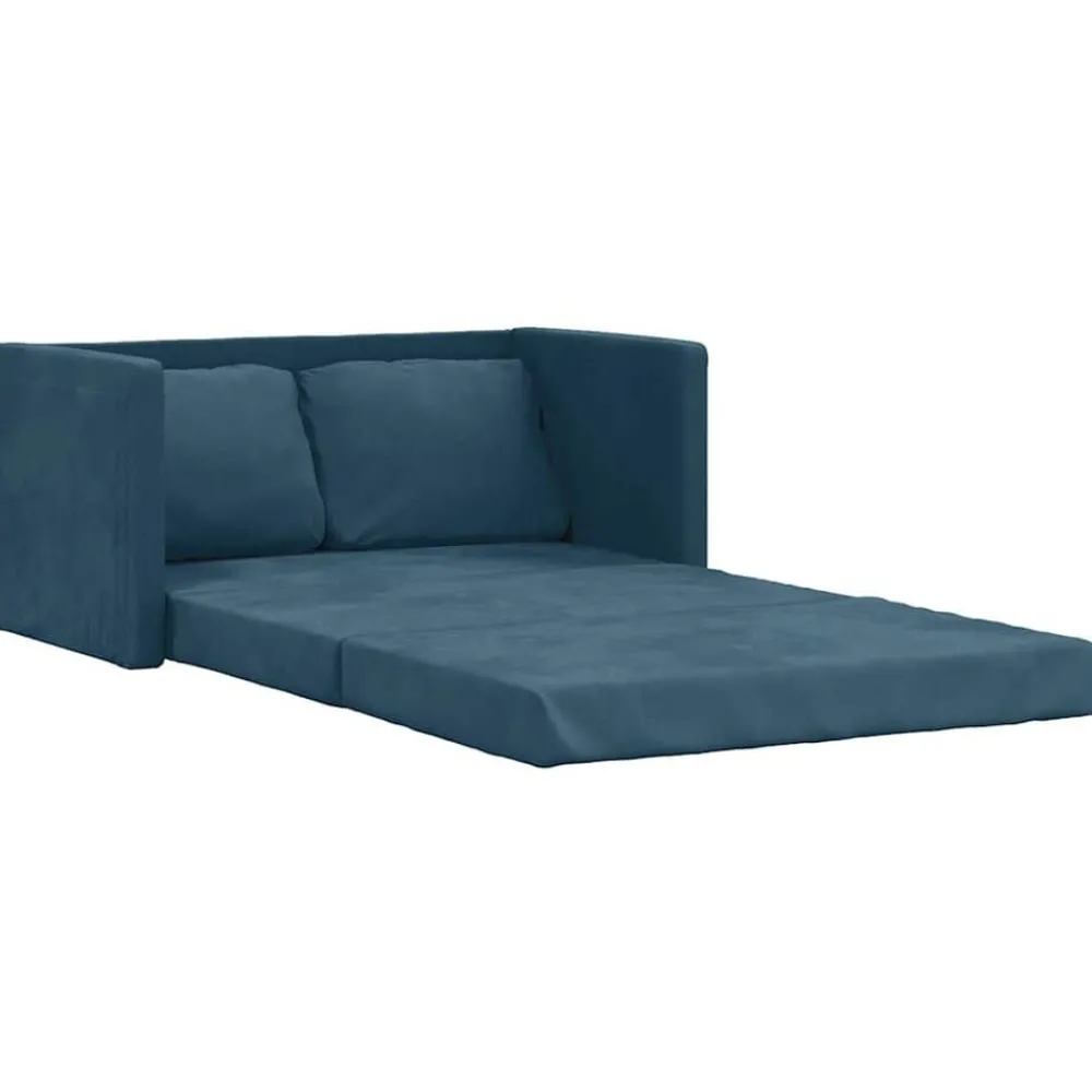 Banken*vidaXL Slaapbank vloermodel 2-in-1 122x204x55 cm fluweel Blauw