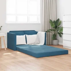 Banken*vidaXL Slaapbank vloermodel 2-in-1 122x204x55 cm fluweel Blauw