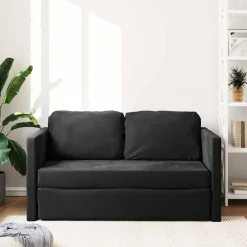 Banken*vidaXL Slaapbank vloermodel 2-in-1 122x204x55 cm fluweel Zwart