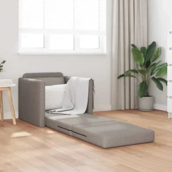 Banken*vidaXL Slaapbank vloermodel 2-in-1 112x174x55 cm stof Taupe