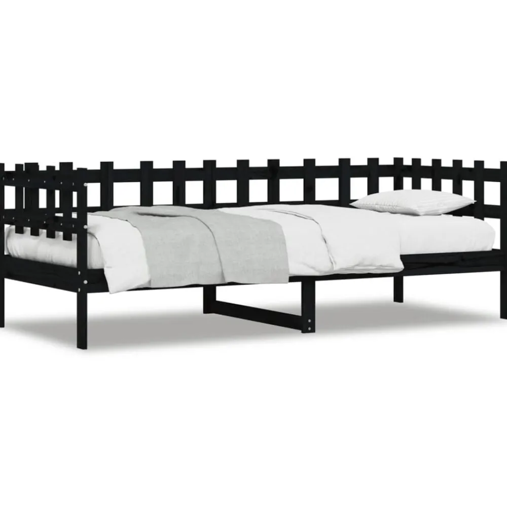 Slaapbank 80x200 cm massief grenenhout zwart>vidaXL Best