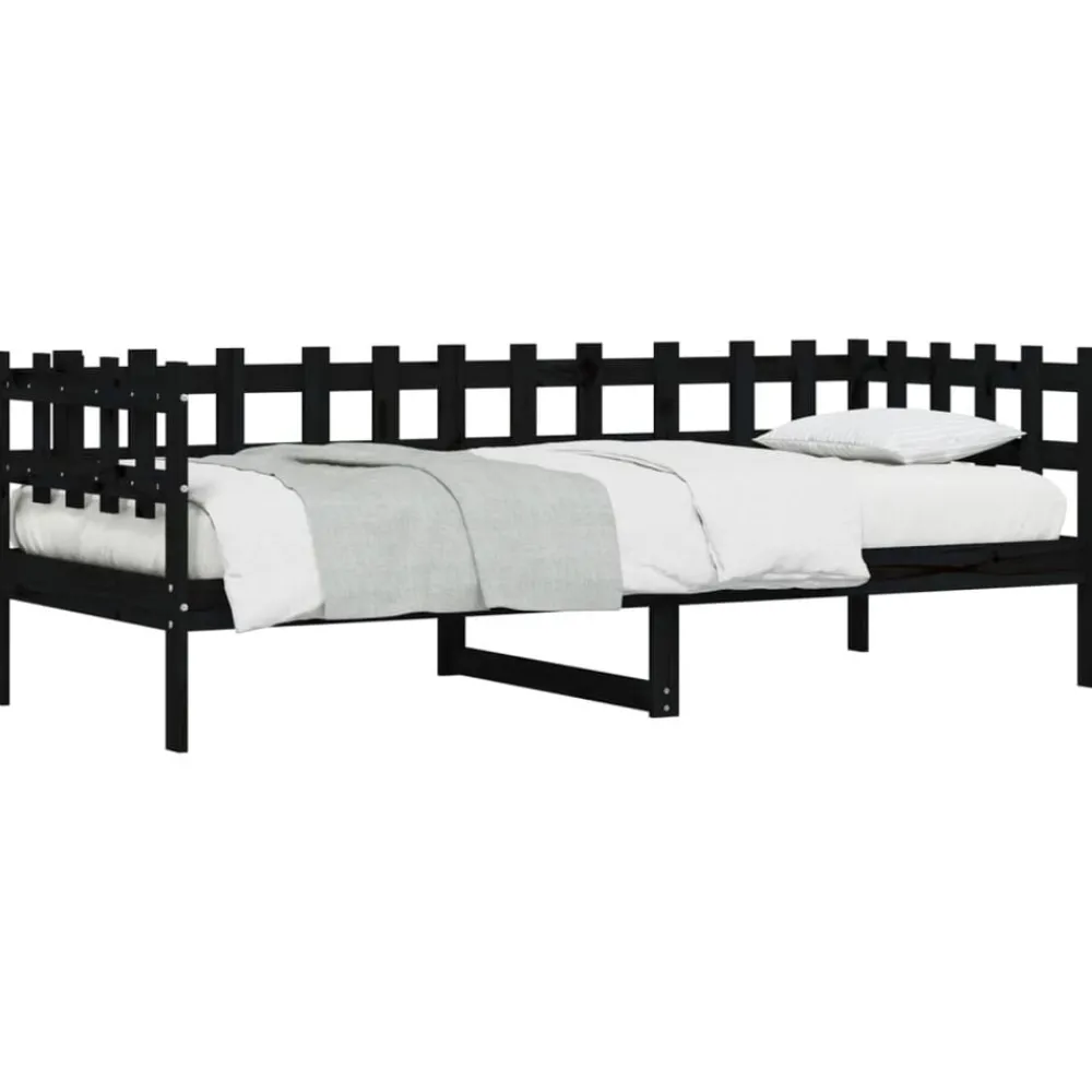 Slaapbank 80x200 cm massief grenenhout zwart>vidaXL Best
