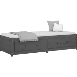 Bedden & Accessoires*vidaXL Slaapbank 90x200 cm massief grenenhout Grijs