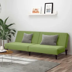 Banken*vidaXL Slaapbank 2-zits fluweel Lichtgroen