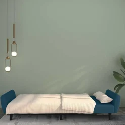 Slaapbank 2-zits fluweel blauw><noscript><img width=