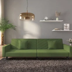 Slaapbank 2-zits met 2 kussens fluweel>vidaXL New