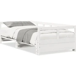 Bedden & Accessoires*vidaXL Slaapbank zonder matras 90x200 cm massief grenenhout Wit