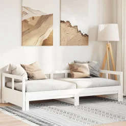 Bedden & Accessoires*vidaXL Slaapbank zonder matras 90x200 cm massief grenenhout Wit