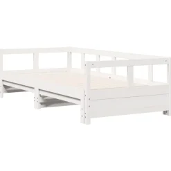 Bedden & Accessoires*vidaXL Slaapbank zonder matras 90x200 cm massief grenenhout Wit