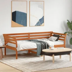 Bedden & Accessoires*vidaXL Slaapbank zonder matras 90x190 cm massief grenenhout was Bruin