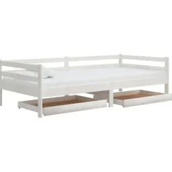 Bedden & Accessoires*vidaXL Slaapbanklades 2 st massief grenenhout Wit
