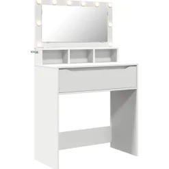 Kasten & Opbergmeubelen*vidaXL Slaapkamer Kaptafels 80 x 39,6 x 135 cm Bewerkt hout Wit