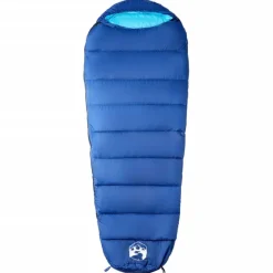 Buitensport*vidaXL Slaapzak mummie voor volwassenen 3 seizoenen marineblauw en blauw