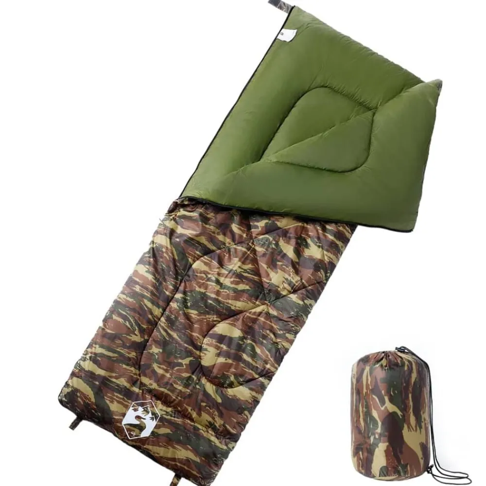 Buitensport*vidaXL Slaapzak voor volwassenen 3 seizoenen Camouflage