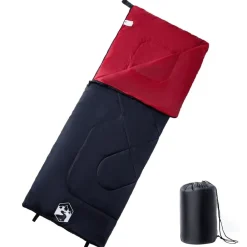 Buitensport*vidaXL Slaapzak voor volwassenen camping 3 seizoenen Zwart en rood