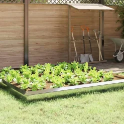 Tuinafscheidingen*vidaXL Slakkenhekje Zilver 50 x 3,5 x 25 cm Gegalvaniseerd staal