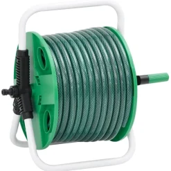 Slanghaspel vrijstaand met 20 m slang PVC groen>vidaXL Hot