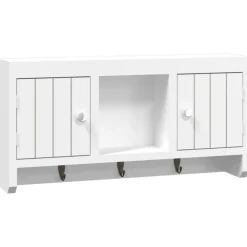 Kasten & Opbergmeubelen*vidaXL Sleutelkastje 40x8,5x20 cm bewerkt hout en staal wit