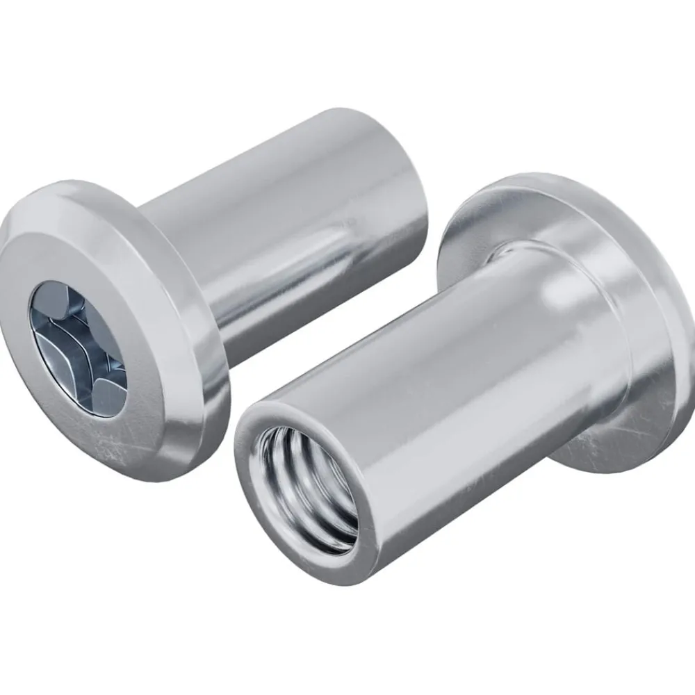 Slotmoer 2 pcs Zilver M6 x 15 mm Staal>vidaXL New