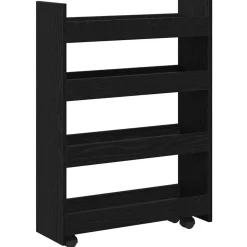 Trolleys*vidaXL Smalle Opbergtrolley 60 x 20 x 82 cm Bewerkt hout Zwart eiken