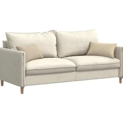 Sofa Kussens 2 stuks Crème 50 x 30 cm Stof><noscript><img width=
