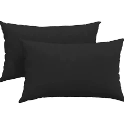 Woon- & Tuinaccessoires*vidaXL Sofa Kussens 2 stuks 50 x 30 cm Stof Zwart