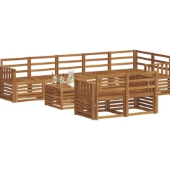 Meubelsets*vidaXL Sofa-Sets 9 pcs Massief Acaciahout Naturel