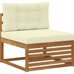 Sofa-Sets 6 pcs Natuurlijk en Crème Massief Acaciahout><noscript><img width=