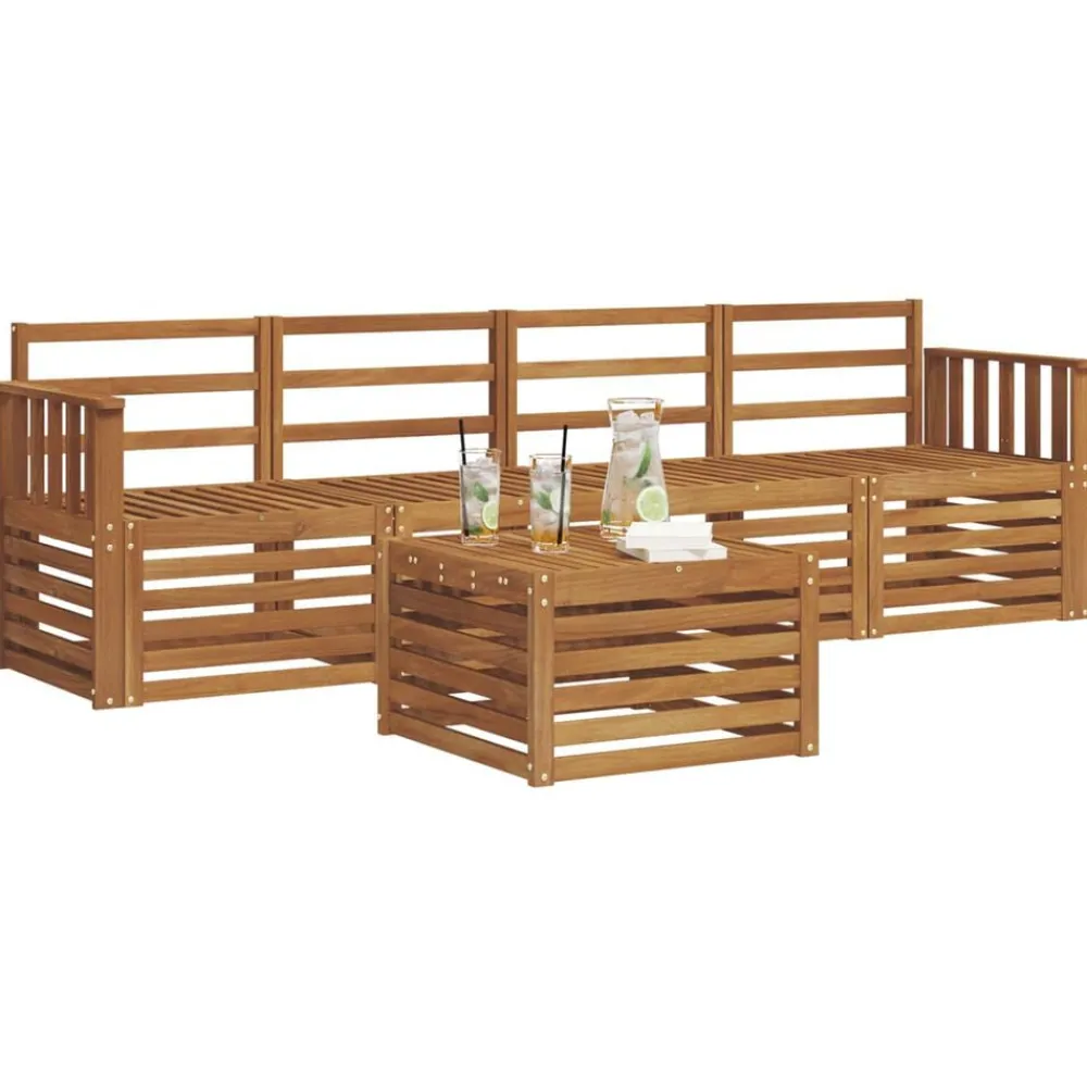 Sofa-Sets 5 pcs Massief Acaciahout>vidaXL Hot