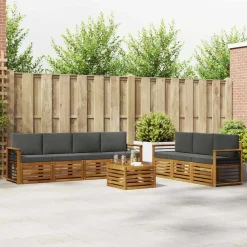 Meubelsets*vidaXL Sofa-Sets 8 pcs Massief Acaciahout Natuurlijk en antraciet