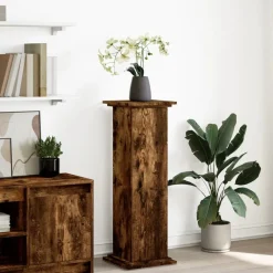 Tuin & Gazon*vidaXL Sokkel met opbergruimte 31x30x90 cm bewerkt hout Gerookt eiken