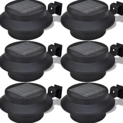 Verlichting*vidaXL Solar buitenlampset 6 stuks Zwart