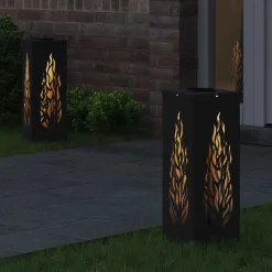 Verlichting*vidaXL Solar LED Pad Licht 2 pcs Koudgewalst staal Zwart