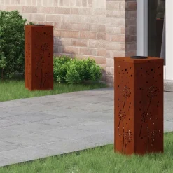 Solar LED Pad Licht 2 pcs Roestig>vidaXL Sale