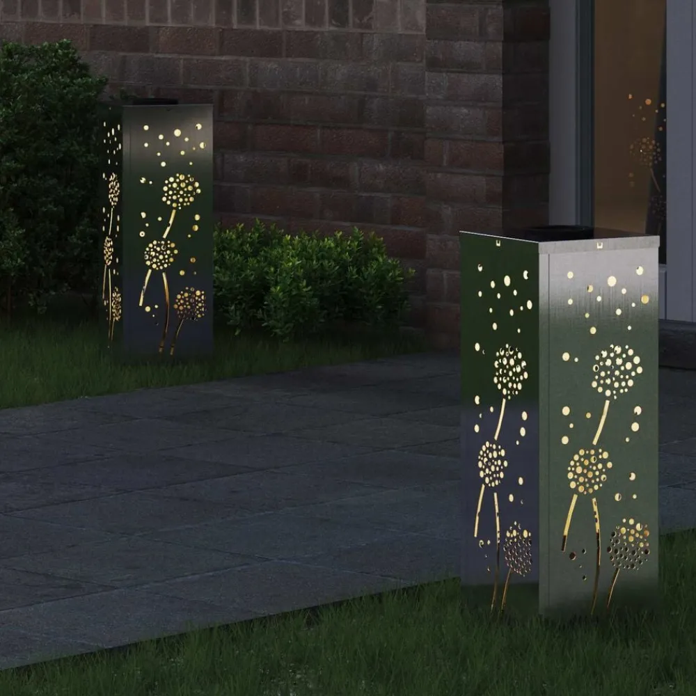 Solar LED Pad Licht 2 pcs Zilver>vidaXL Best