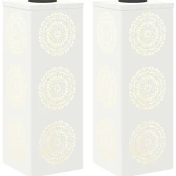 Verlichting*vidaXL Solar LED Pad Licht 2 pcs Koudgewalst staal Wit