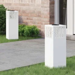 Verlichting*vidaXL Solar LED Pad Licht 2 pcs Koudgewalst staal Wit