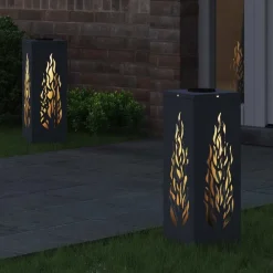 Verlichting*vidaXL Solar LED Pad Licht 2 pcs Koudgewalst staal Antraciet