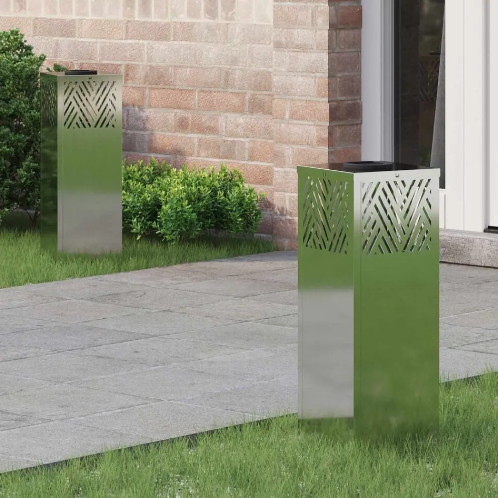 Solar LED Pad Licht 2 pcs Zilver Gegalvaniseerd>vidaXL