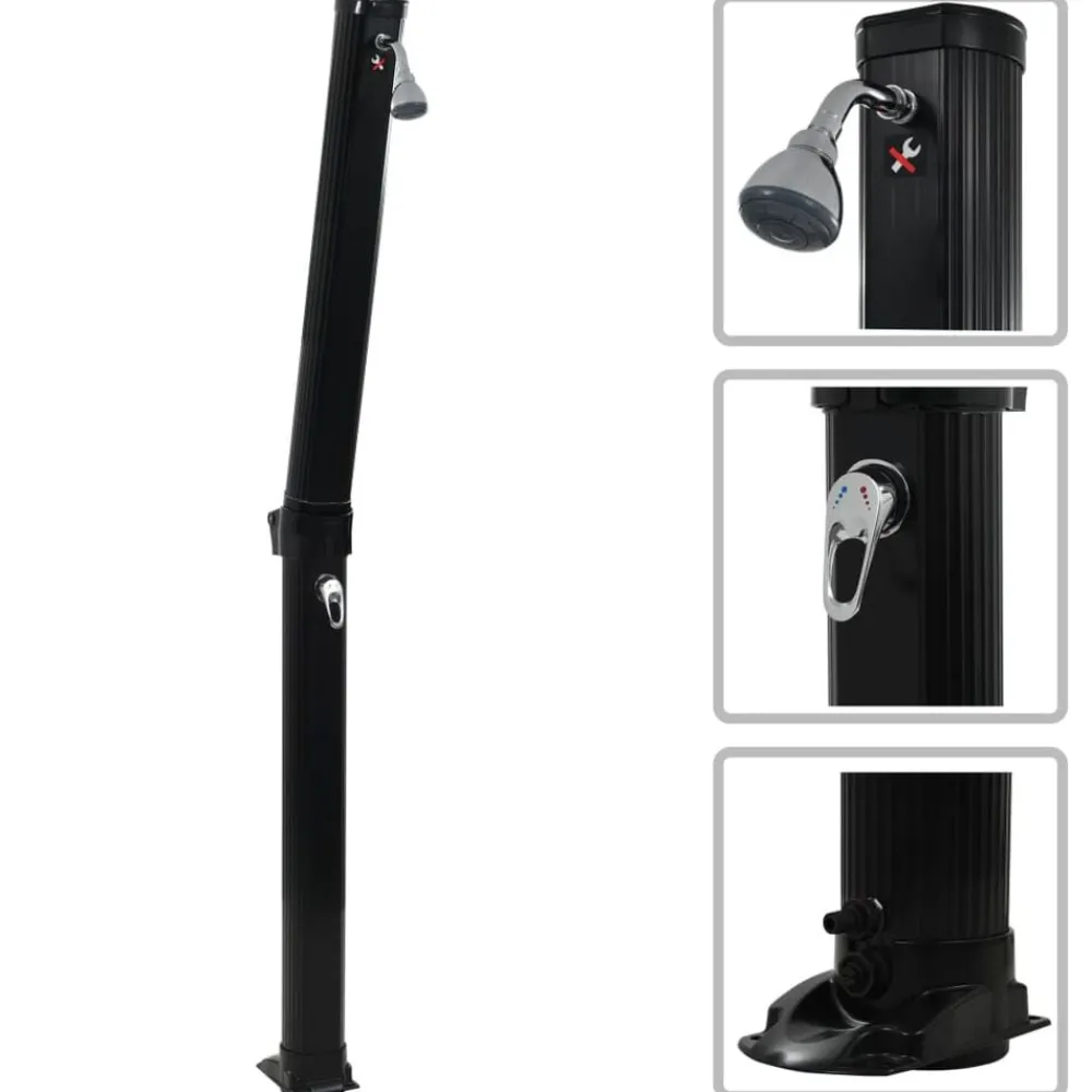Solardouche inklapbaar 23 L 214 cm zwart>vidaXL Hot