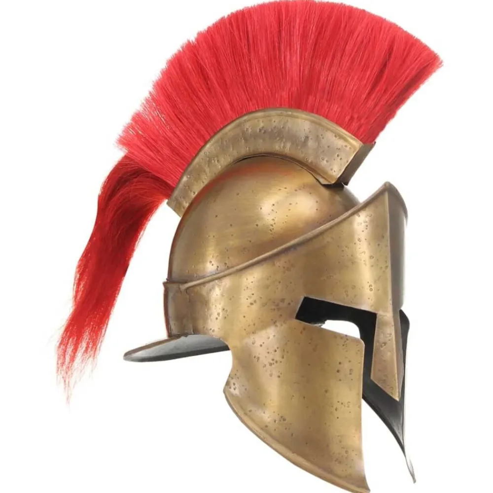 Soldatenhelm Grieks replica LARP staal messingkleurig>vidaXL