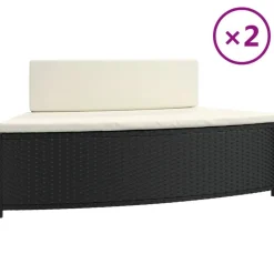 Zwembaden & Spa'S*vidaXL Spa-bankjes met kussens 2 st poly rattan Zwart