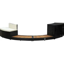 Spa-ombouw poly rattan en acaciahout zwart>vidaXL Hot
