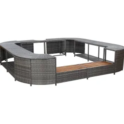 Spa-ombouw vierkant 268x268x55 cm poly rattan>vidaXL Discount